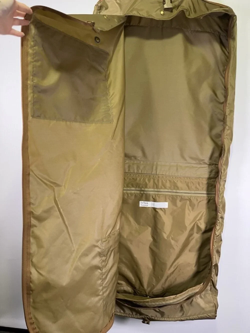VTG Hartmann Olive Nylon Leather Garment Suit Bag Suit Travel Luggage Hanging